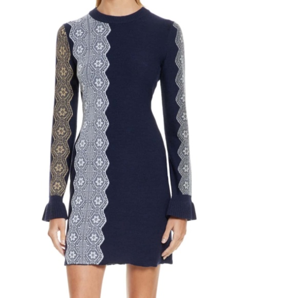 PHILLIP LIM Intarsia Lace Wool Blend Dress - Picture 8 of 9